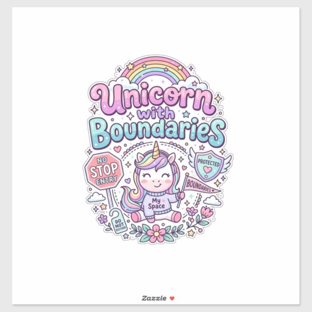 Unicorn with Boundaries Charming Apparel Graphic_1 (Sheet)