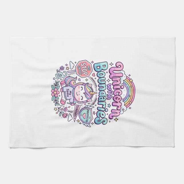 Unicorn with Boundaries Charming Apparel Graphic_1 Kitchen Towel (Horizontal)