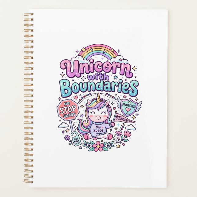 Unicorn with Boundaries Charming Apparel Graphic_1 Planner (Front)