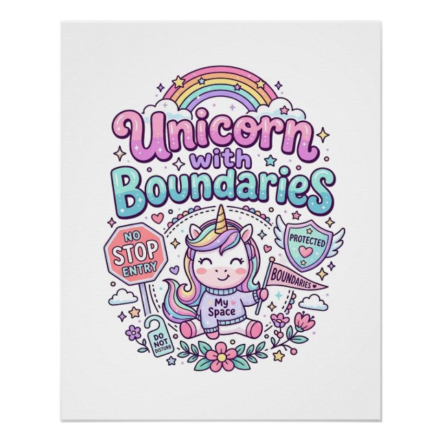 Unicorn with Boundaries Charming Apparel Graphic_1 Poster (Front)