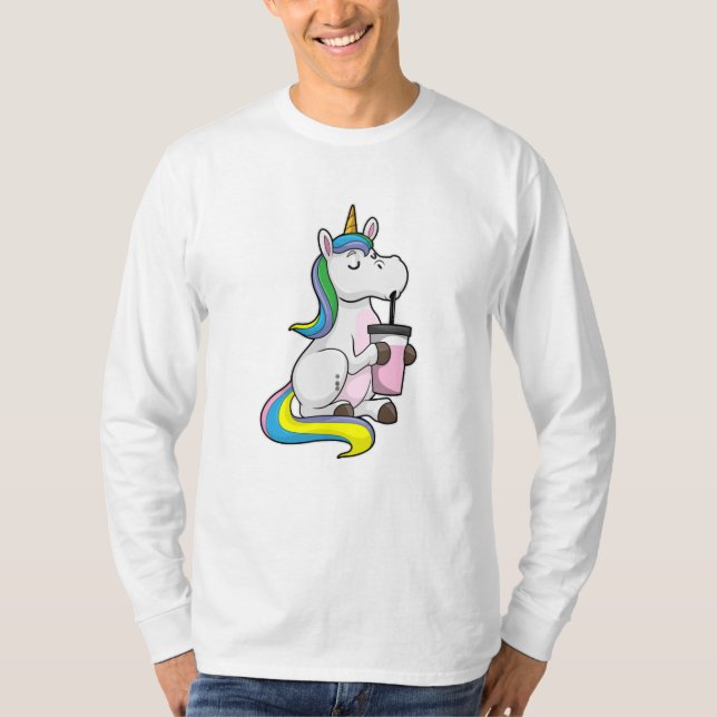 Unicorn with Bubble Tea T-Shirt (Front)