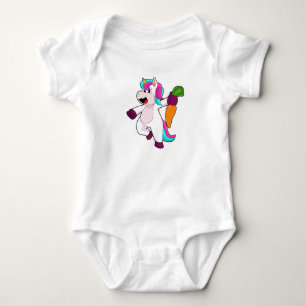 Unicorn with Carrot Baby Bodysuit
