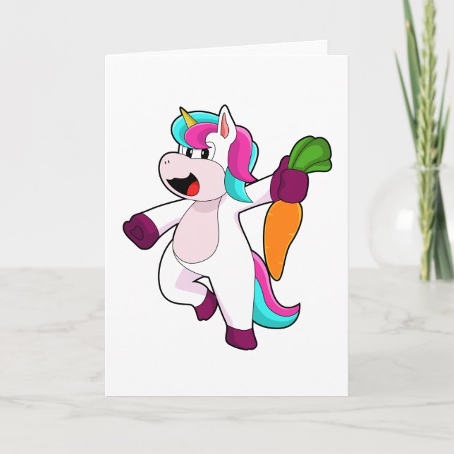 Unicorn with Carrot Card (Front)