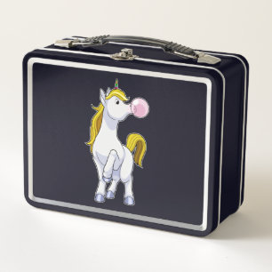 Unicorn with Chewing gum Metal Lunch Box