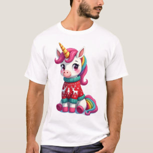 Unicorn with Christmas Sweater Unicorn Girls Chris