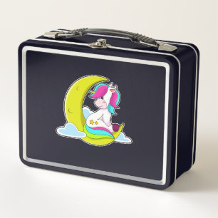 Unicorn with Clouds & Moon Metal Lunch Box