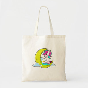 Unicorn with Clouds & Moon Tote Bag