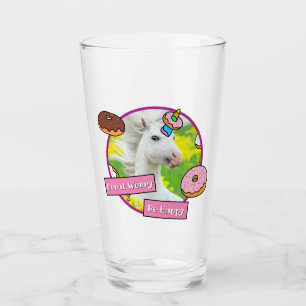 Unicorn With Donuts Glass