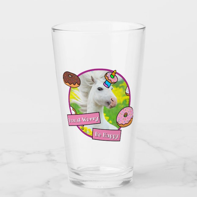 Unicorn With Donuts Glass (Front)