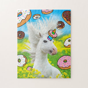 Unicorn With Doughnuts Jigsaw Puzzle