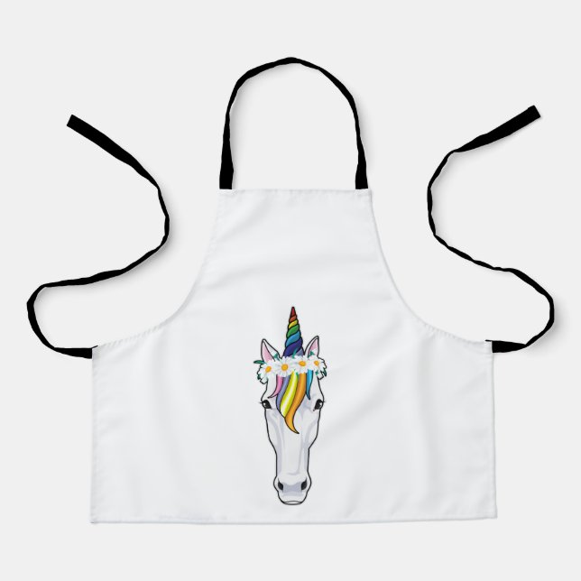 Unicorn with Flowers Apron (Front)