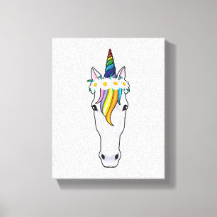Unicorn with Flowers Canvas Print