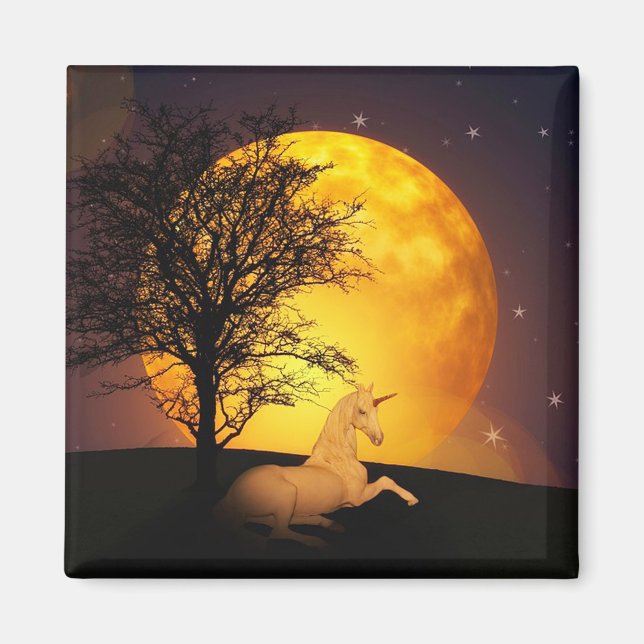 Unicorn With Full Moon Magnet (Front)