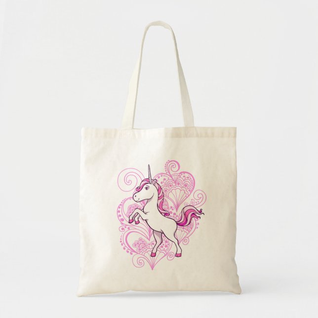 Unicorn with Heart Henna Background  Bag (Front)