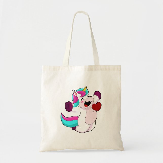 Unicorn with Heart Tote Bag (Front)