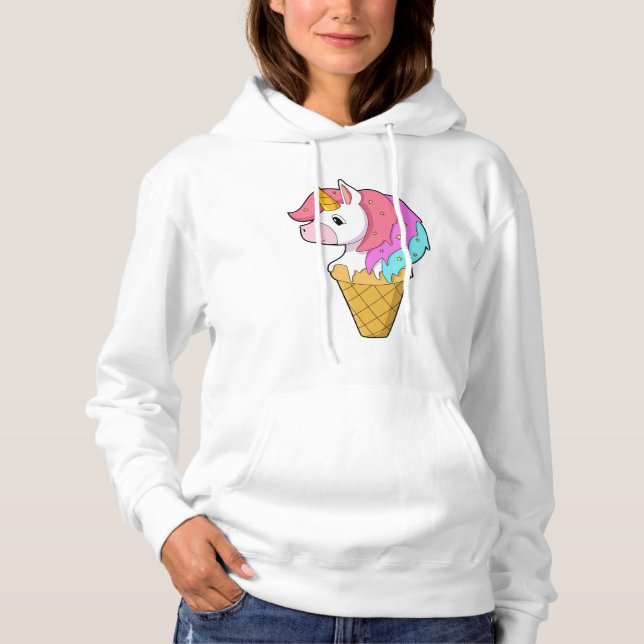 Unicorn with Ice cream Hoodie (Front)