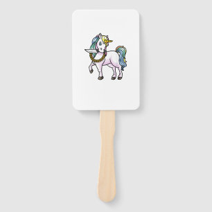 Unicorn With Knife Girls Women T-Shirt Hand Fan