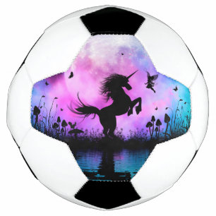 Unicorn with little fairy soccer ball