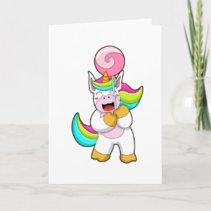 Unicorn with Lollipop Card