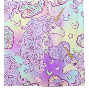 Unicorn with multicolored mane, butterfly rainbow,