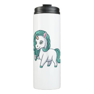 Unicorn With Petrol Mane Cute Funny Unicorn Design Thermal Tumbler