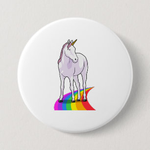 Unicorn with Rainbow 3 Inch Round Button