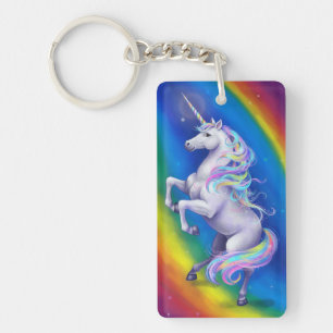 Unicorn with Rainbow Keychain