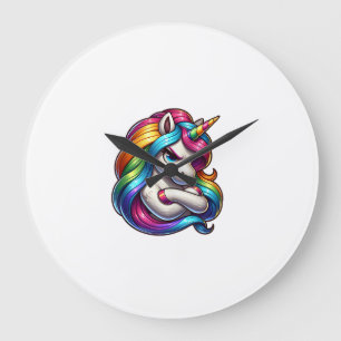 Unicorn With Rainbow Mane Art Tank Top Large Clock