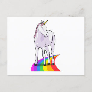 Unicorn with Rainbow Postcard