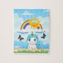 Unicorn with rainbow puzzle