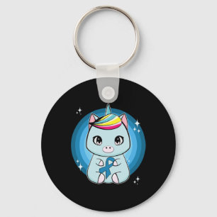 Unicorn With Ribbon Diabetes Awareness  Keychain