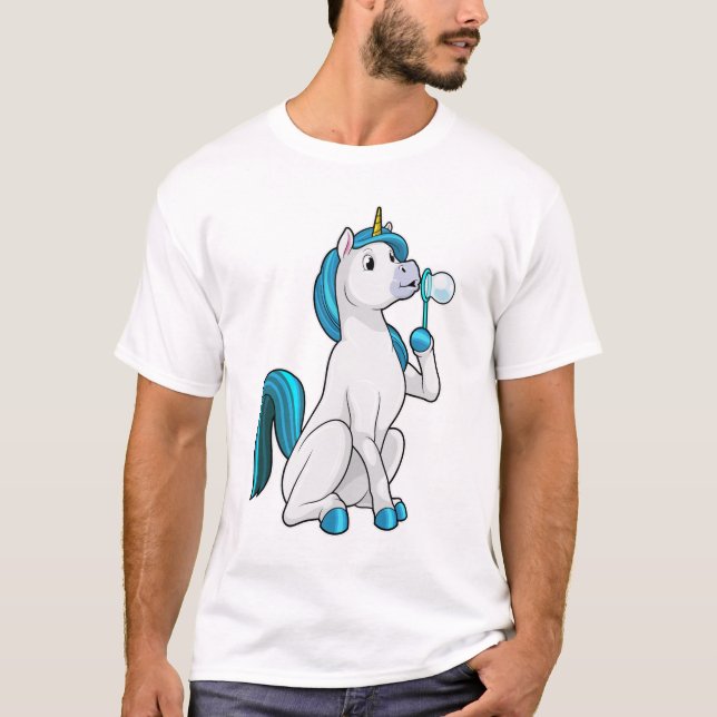 Unicorn with Soap bubbles T-Shirt (Front)