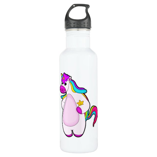 Unicorn with Star 710 Ml Water Bottle (Front)