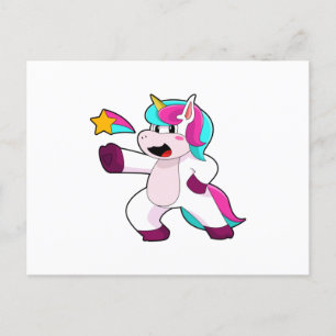 Unicorn with Star Postcard