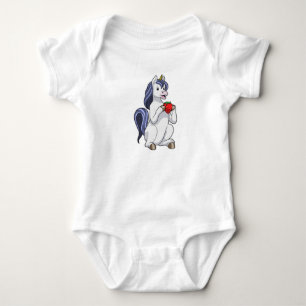 Unicorn with Strawberry Fruit Baby Bodysuit