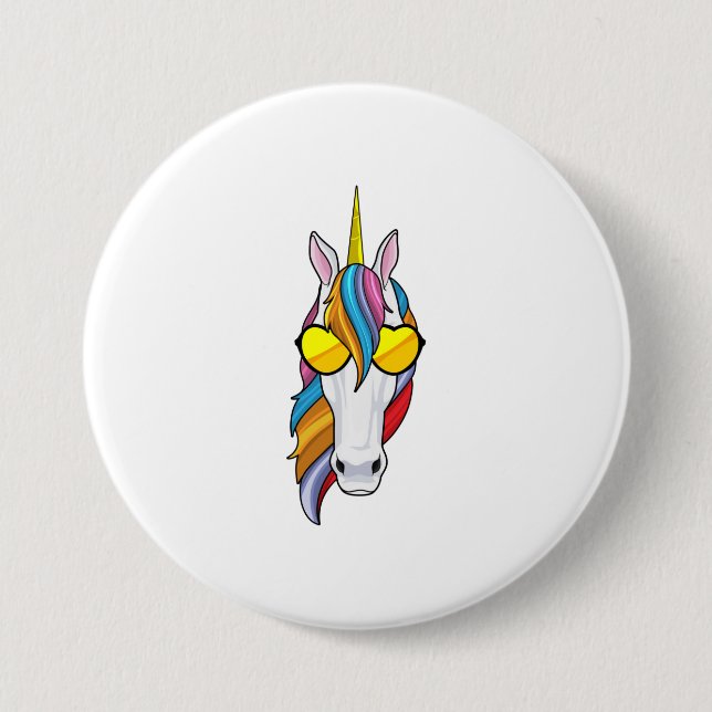 Unicorn with Sunglasses 3 Inch Round Button (Front)