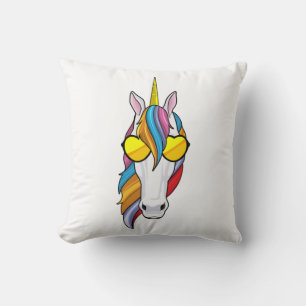 Unicorn with Sunglasses Throw Pillow