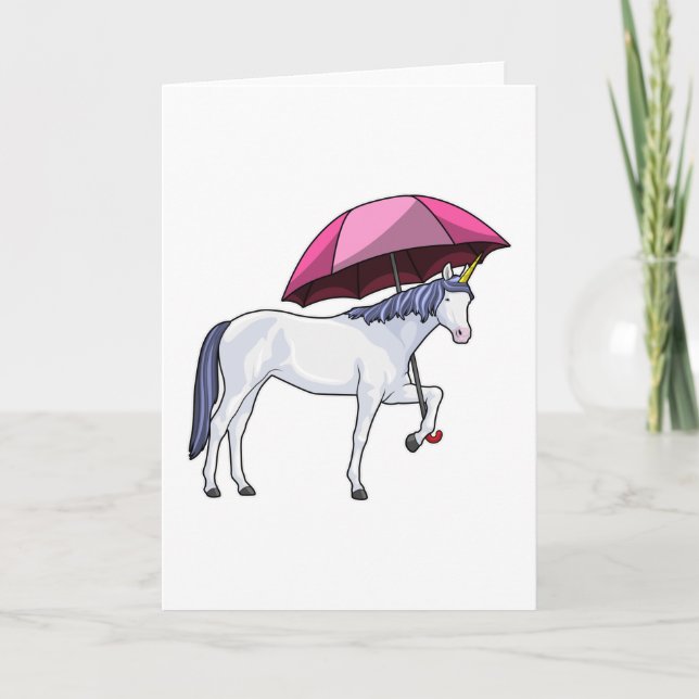 Unicorn with Umbrella Card (Front)