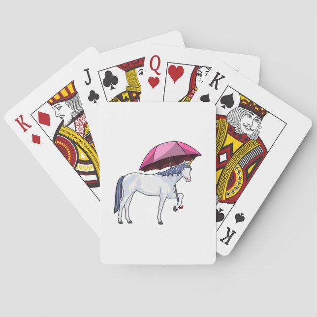 Unicorn with Umbrella Playing Cards (Back)