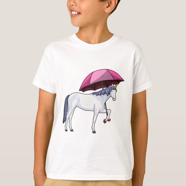 Unicorn with Umbrella T-Shirt (Front)
