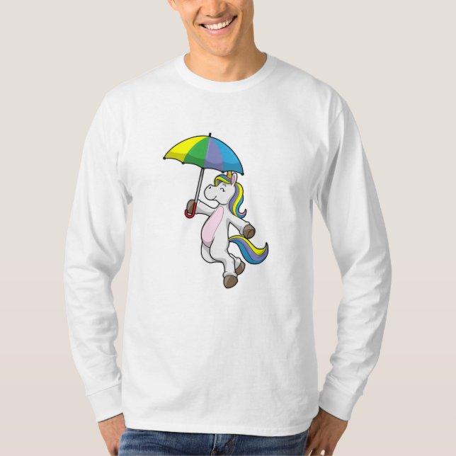 Unicorn with Umbrella T-Shirt (Front)