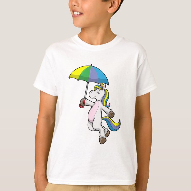 Unicorn with Umbrella T-Shirt (Front)
