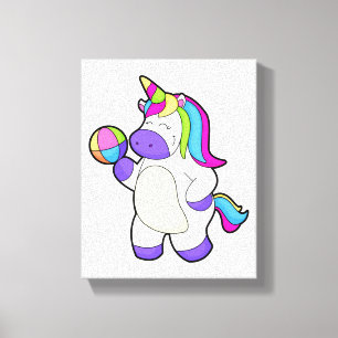 Unicorn with Volleyball Canvas Print