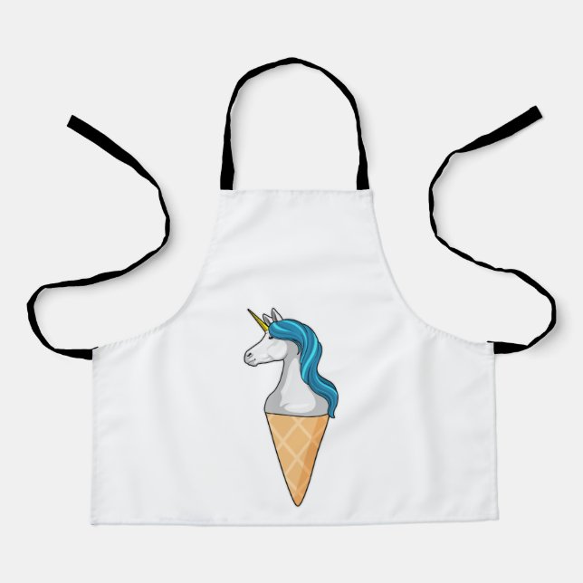 Unicorn with Waffle ice cream Apron (Front)