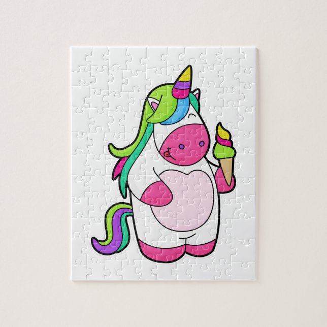 Unicorn with Waffle Ice cream Jigsaw Puzzle (Vertical)