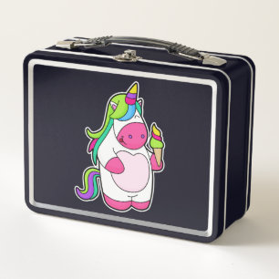 Unicorn with Waffle Ice cream Metal Lunch Box