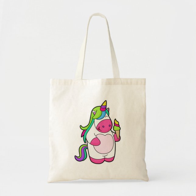 Unicorn with Waffle Ice cream Tote Bag (Front)