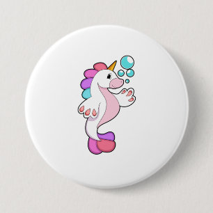 Unicorn with Water bubbles.PNG 3 Inch Round Button
