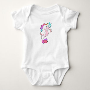 Unicorn with Water bubbles.PNG Baby Bodysuit