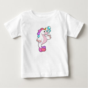 Unicorn with Water bubbles.PNG Baby T-Shirt